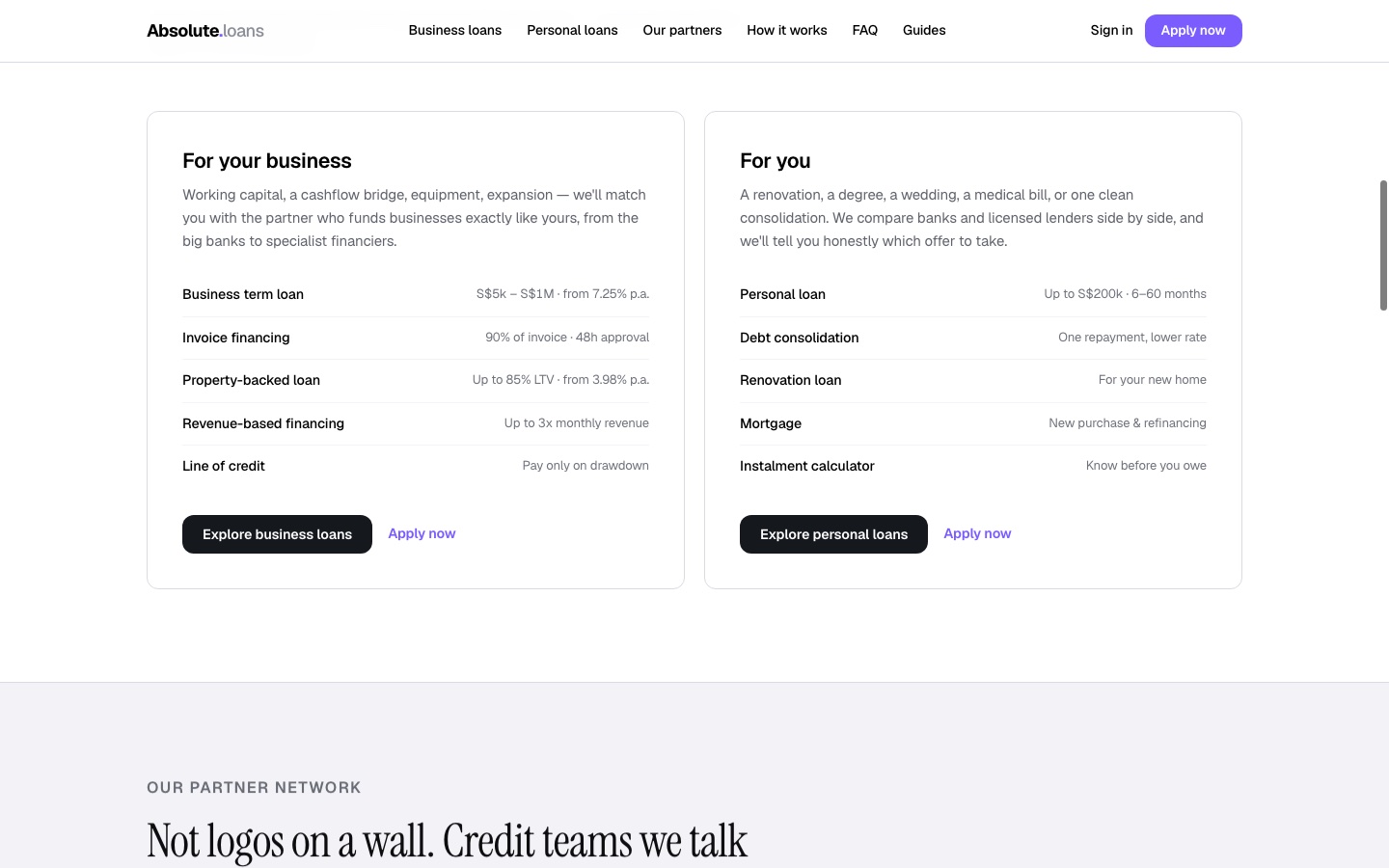 Absolute.loans — offers and application