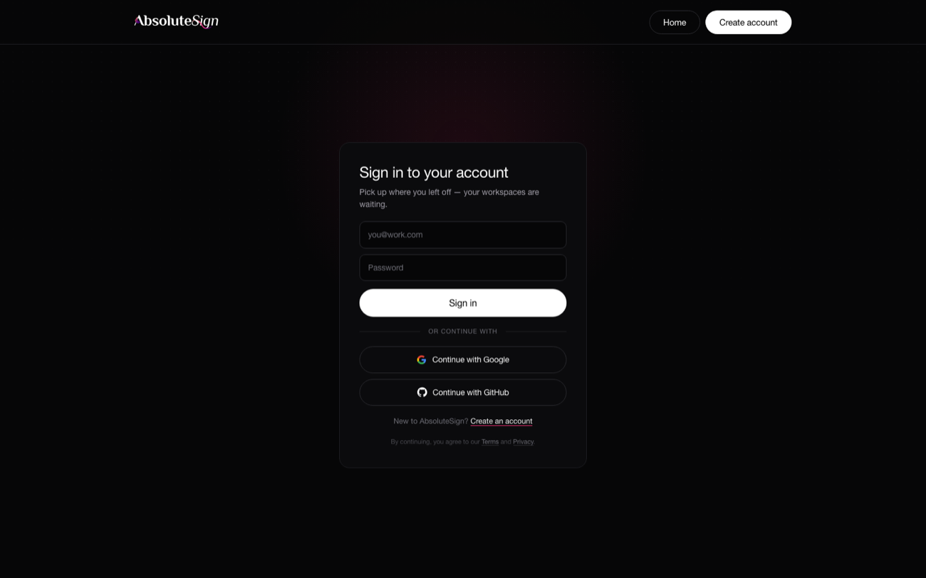 AbsoluteSign — sign in